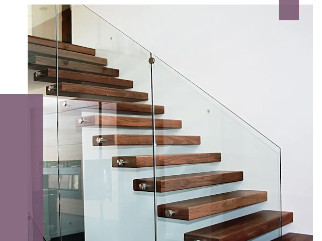 Стеклянные перила для лестницы в Самаре от 14654 руб.