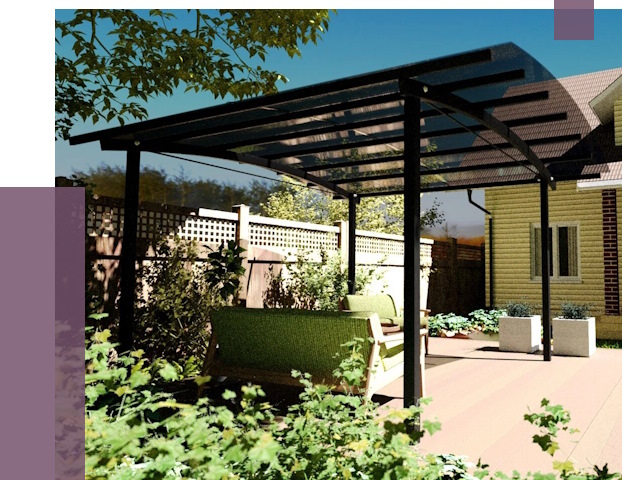 Навесы для террасы в Самаре от 12885 руб. под ключ | ПРОЛЁТ-Смр