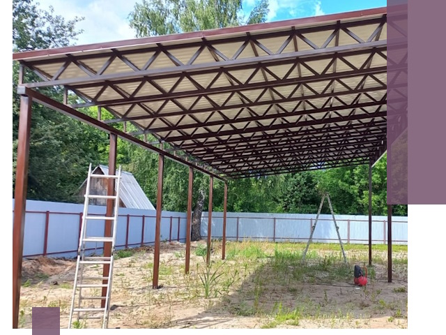 Односкатные навесы под ключ в Самаре — изготовление и монтаж