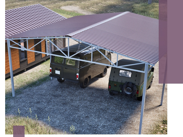 Двускатные навесы под ключ в Самаре — изготовление и монтаж