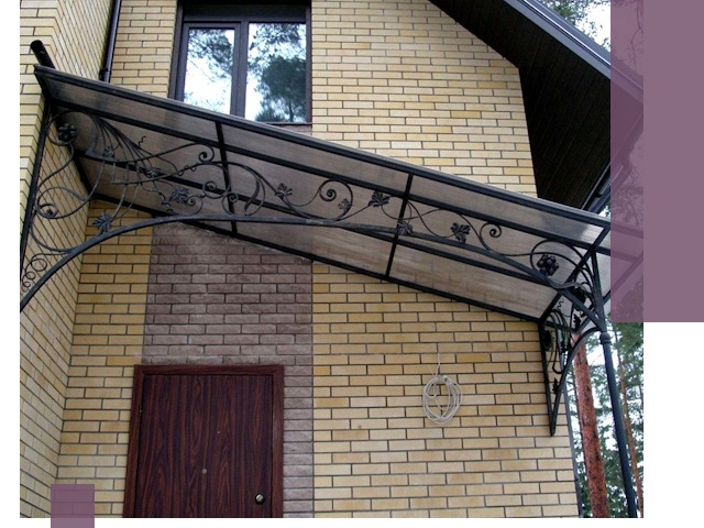 Односкатные козырьки из металла под ключ в Самаре