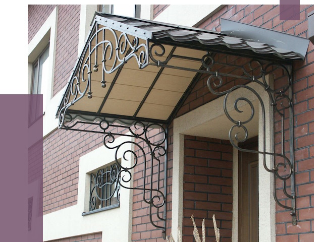 Двускатные козырьки в Самаре под ключ от 12633 руб.