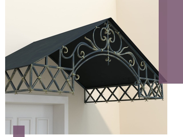 Двускатные металлические козырьки под ключ в Самаре